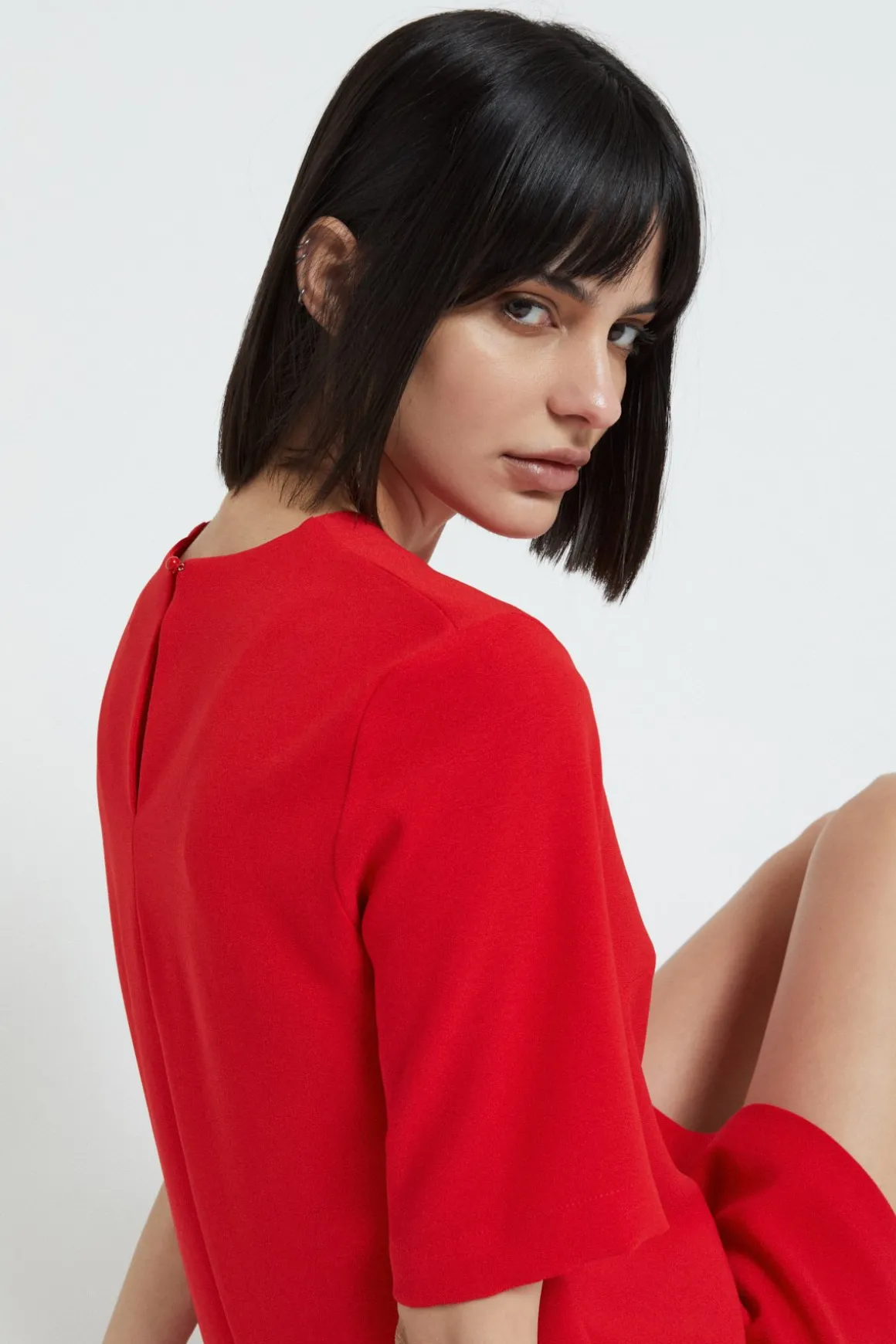 Robe courte en couleur unie