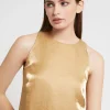 Robe courte en lin et viscose