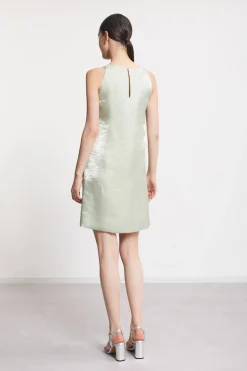 Robe courte en lin et viscose