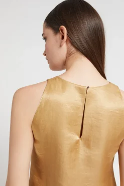 Robe courte en lin et viscose