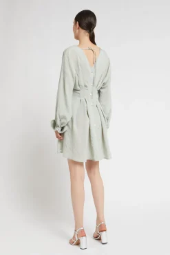 Robe courte en viscose avec petits boutons