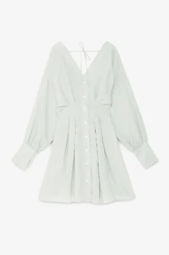 Robe courte en viscose avec petits boutons