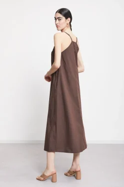 Robe longue en coton avec application au crochet