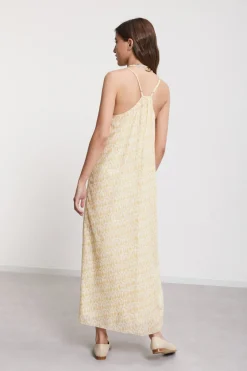 Robe longue en coton imprimé