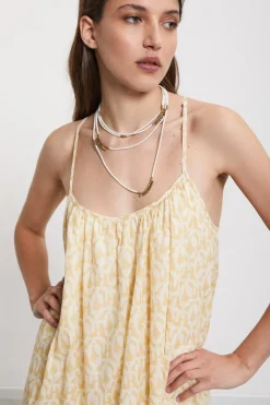 Robe longue en coton imprimé