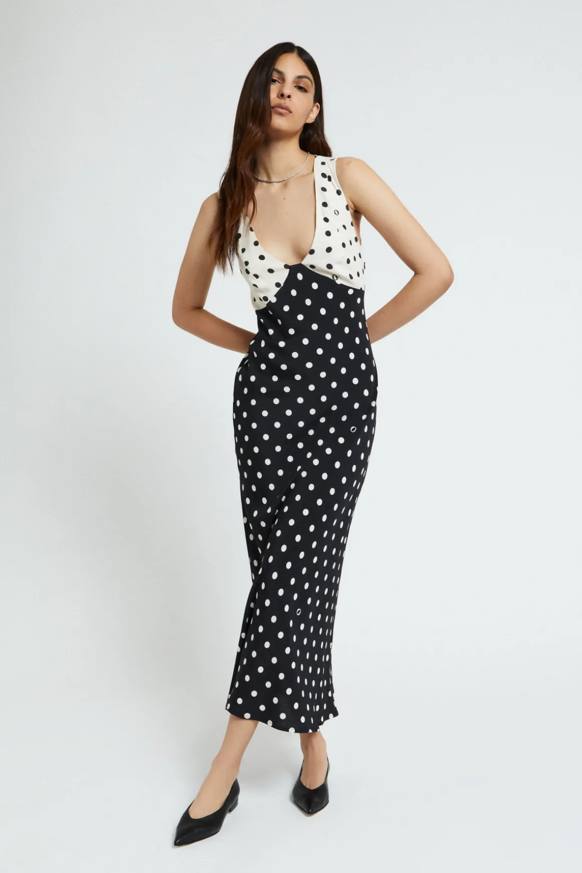 Robe longue en crêpe de viscose