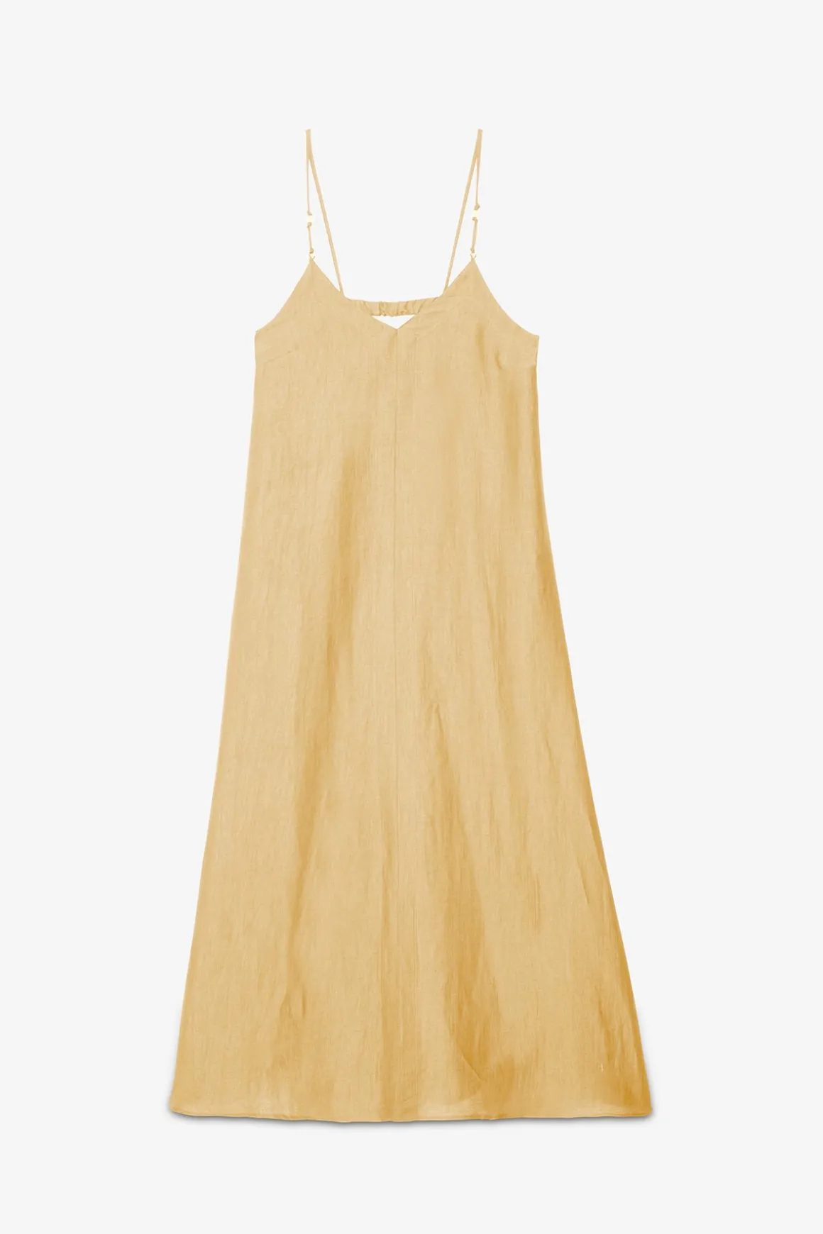 Robe longue en lin effet satin