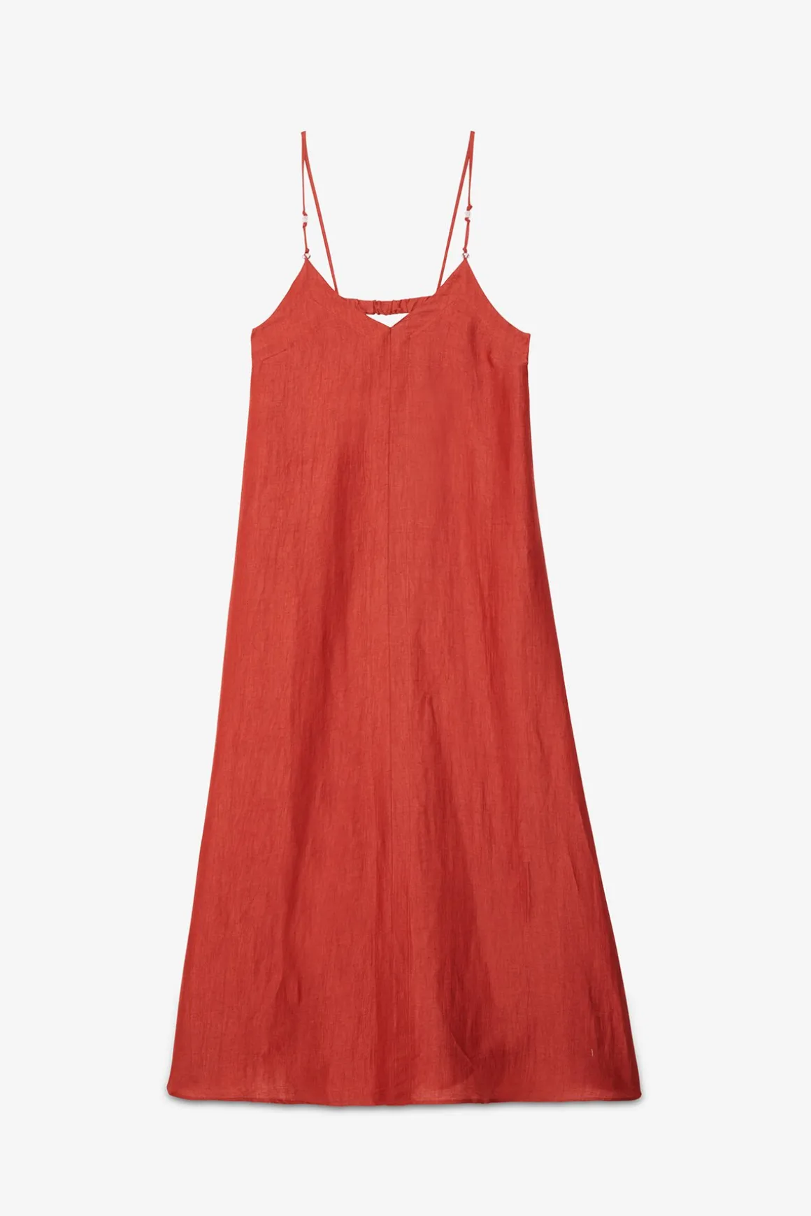 Robe longue en lin effet satin