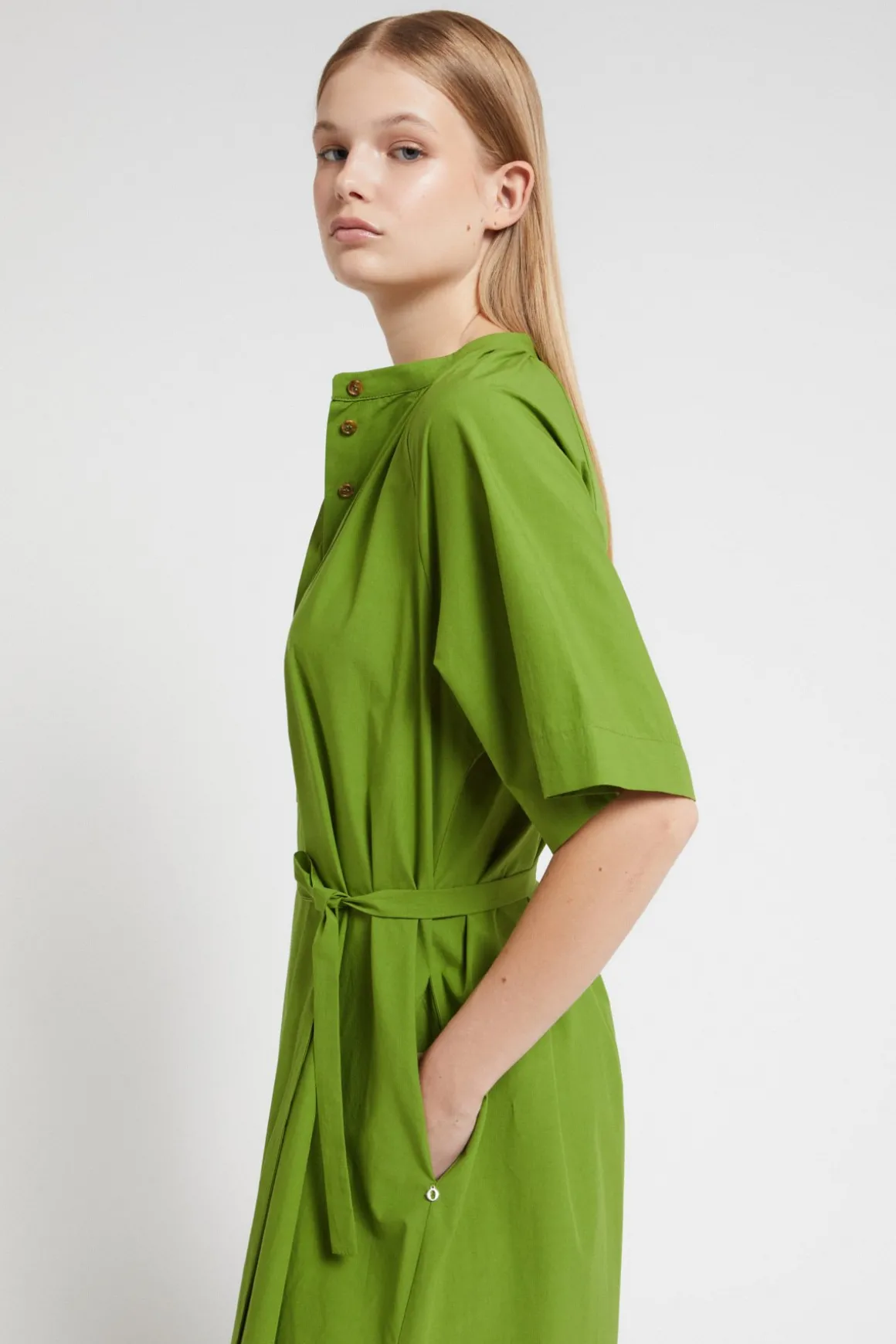 Robe longue en popeline