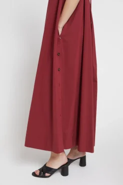 Robe longue en popeline