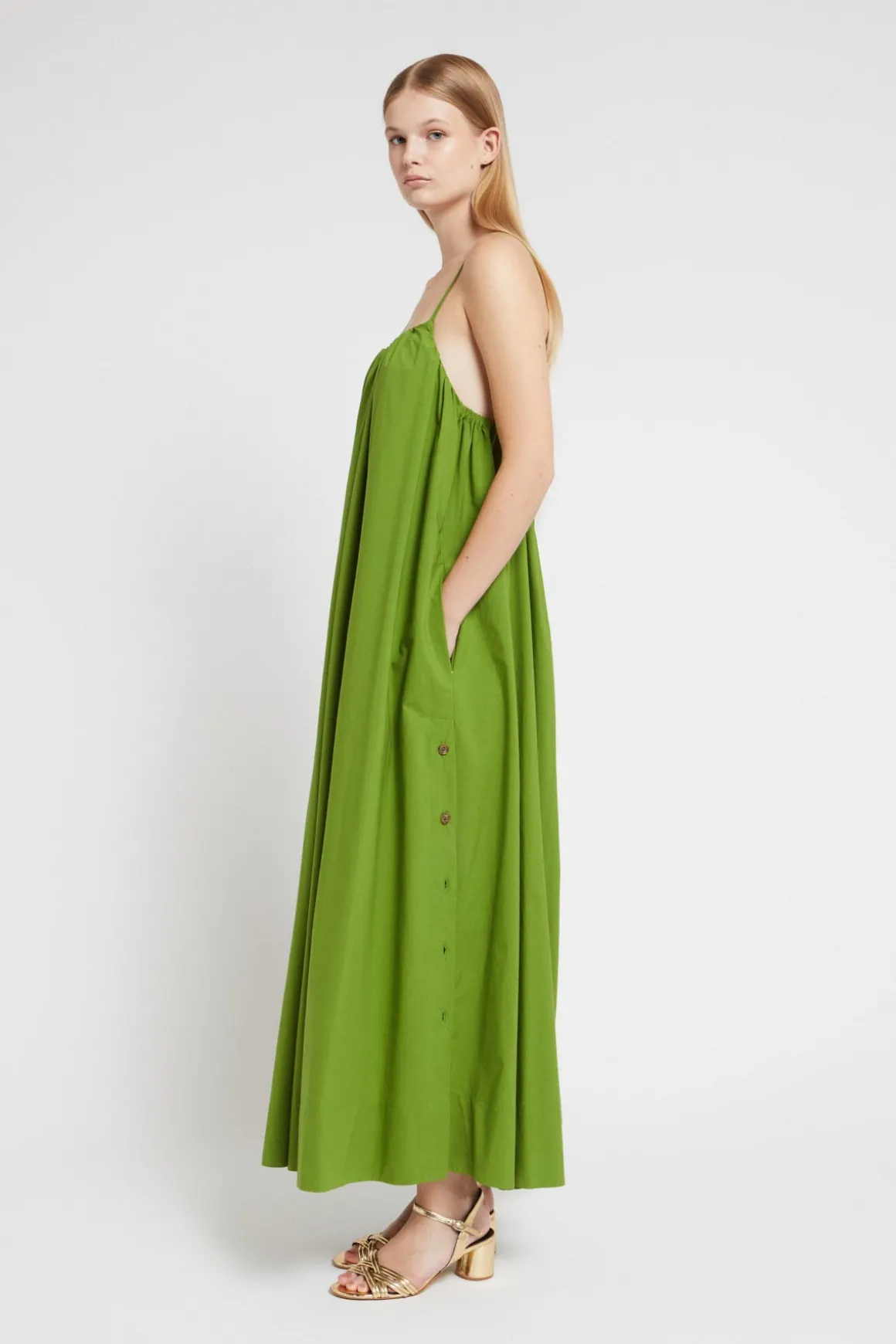Robe longue en popeline