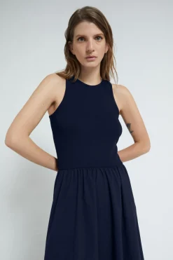 Robe longue en popeline
