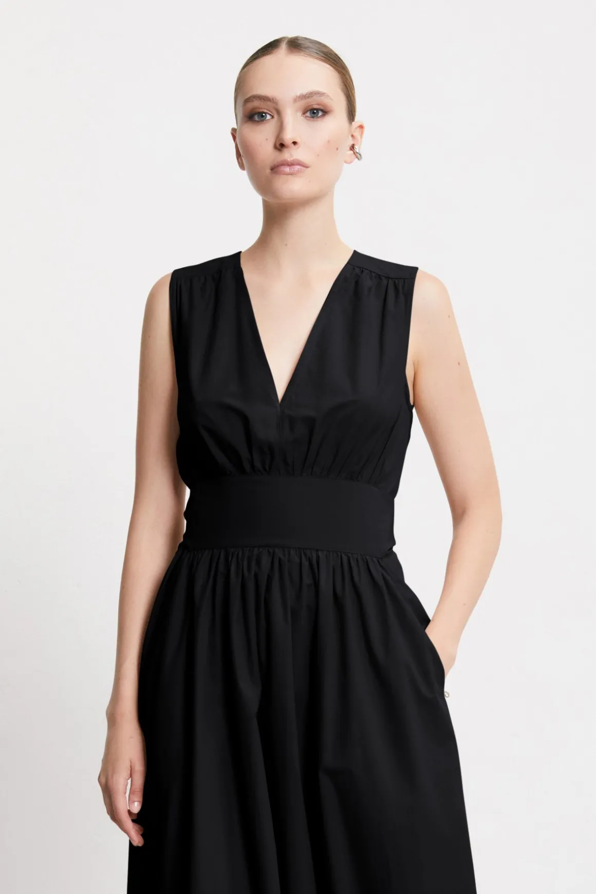 Robe longue en popeline