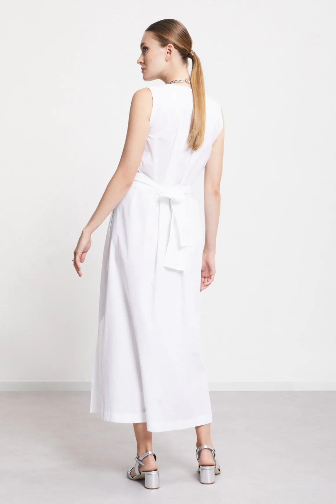 Robe longue en popeline