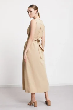 Robe longue en popeline