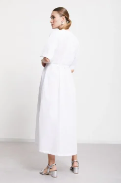 Robe longue en popeline