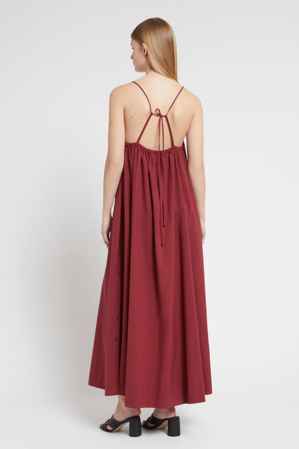 Robe longue en popeline