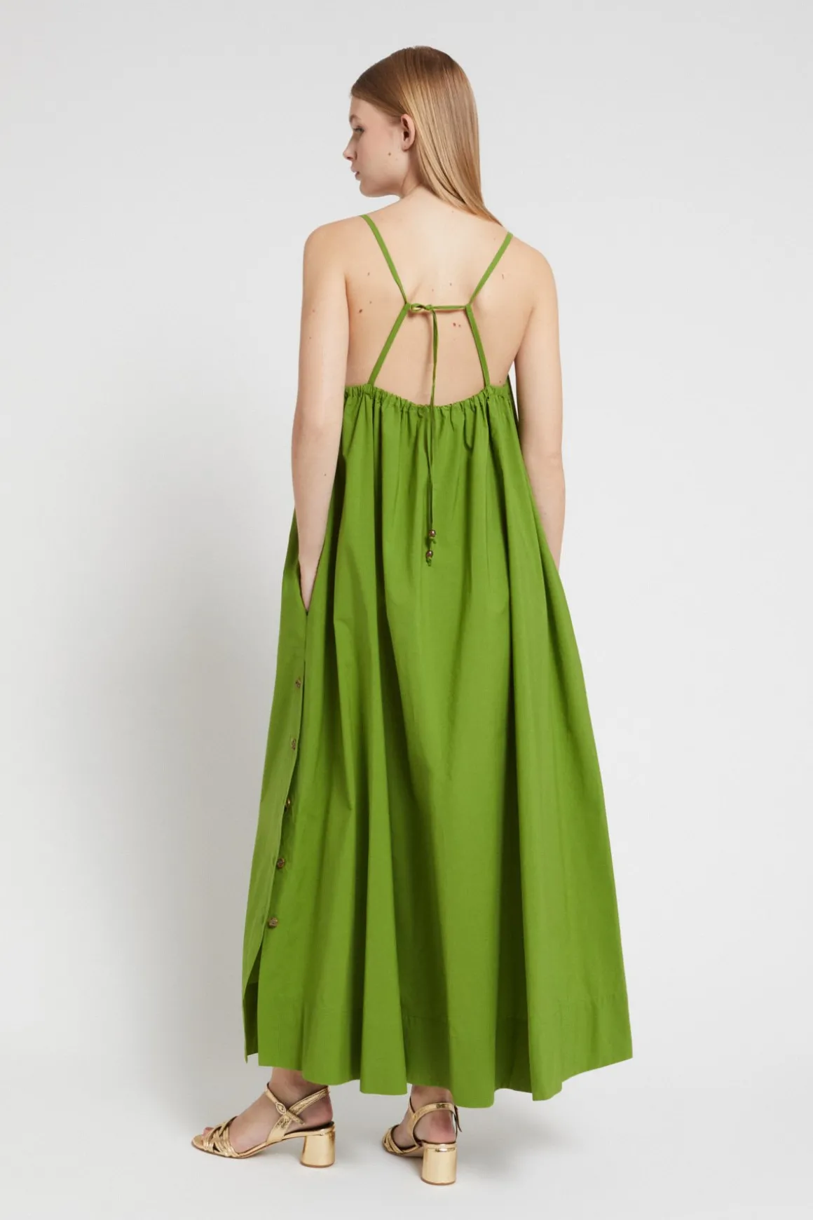 Robe longue en popeline