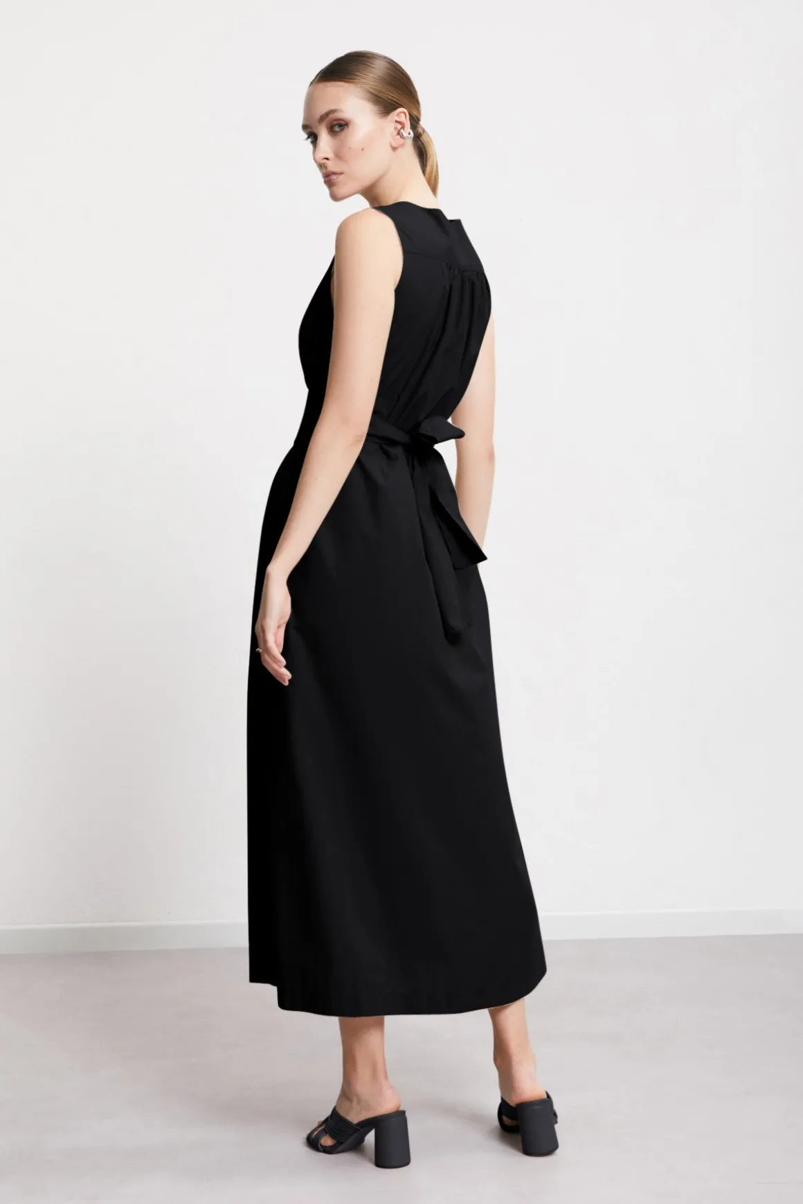 Robe longue en popeline