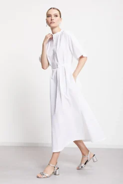 Robe longue en popeline