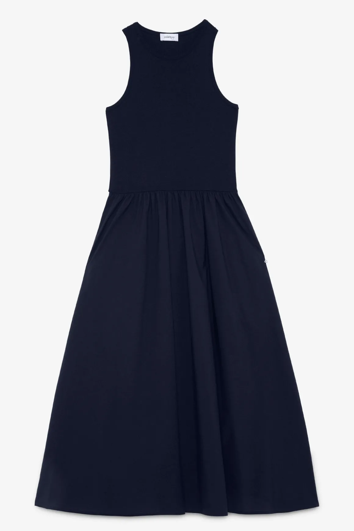 Robe longue en popeline