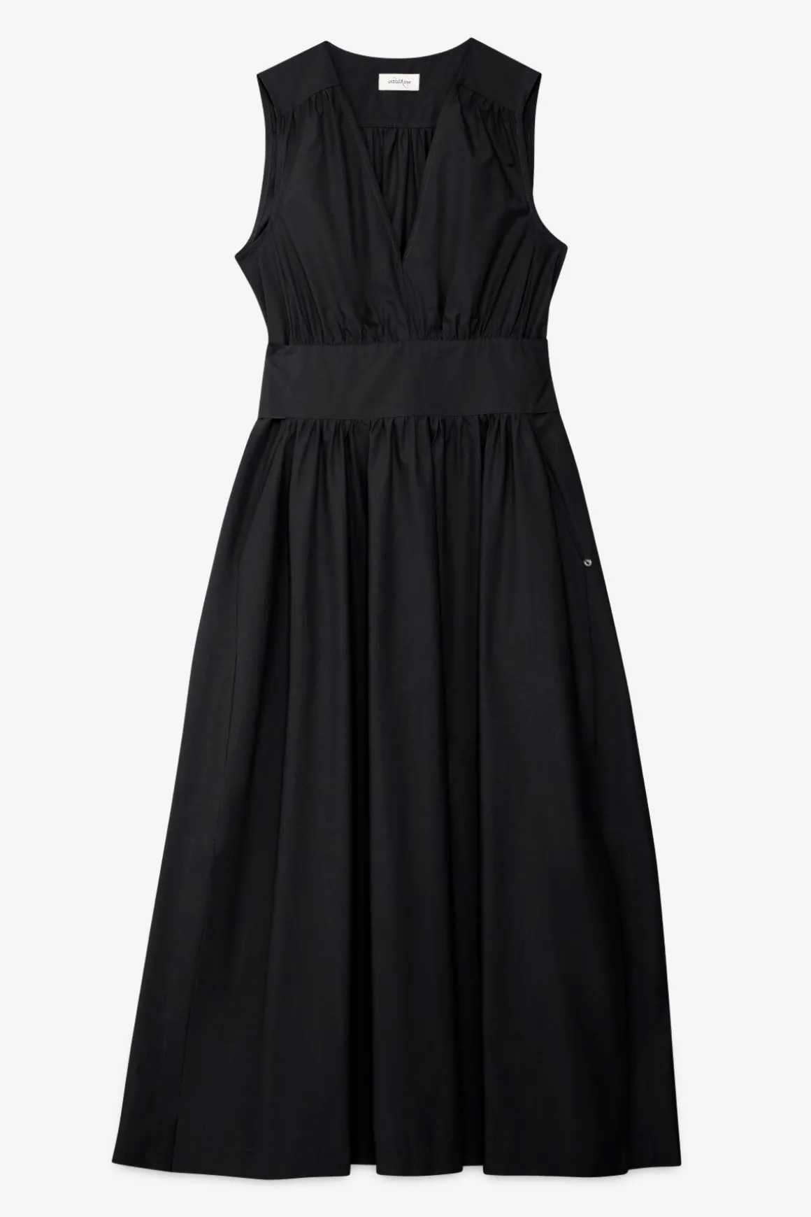 Robe longue en popeline