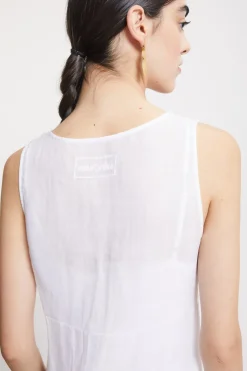 Robe longue en ramie avec lacet coulissant
