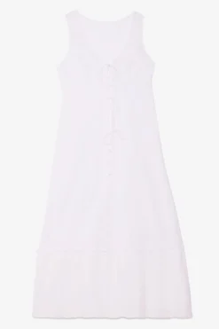 Robe longue en ramie avec lacet coulissant