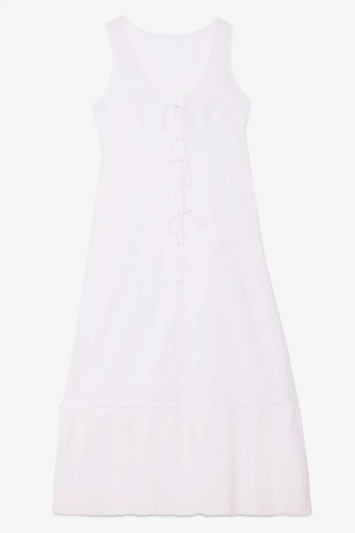 Robe longue en ramie avec lacet coulissant