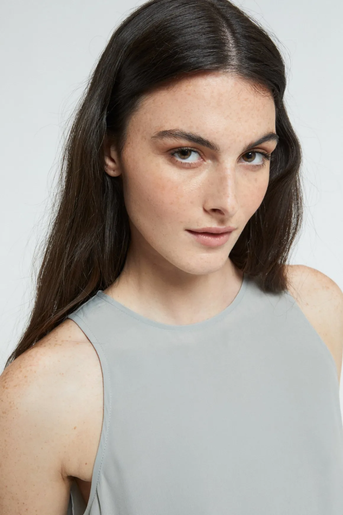 Robe longue en soie mélangée