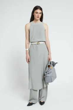 Robe longue en soie mélangée