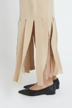Robe longue en viscose avec franges