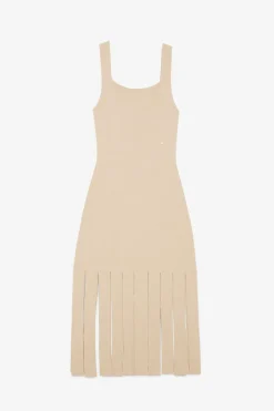 Robe longue en viscose avec franges