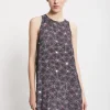 Robe longue en viscose imprimée avec fente