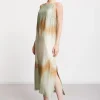 Robe longue en viscose imprimée