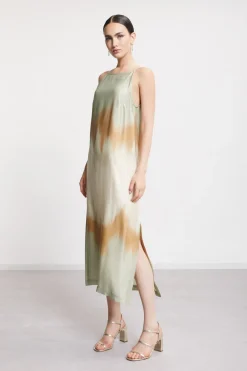 Robe longue en viscose imprimée