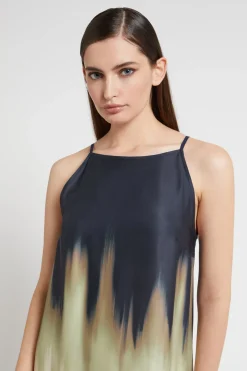 Robe longue en viscose imprimée