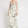 Robe longue en viscose imprimée