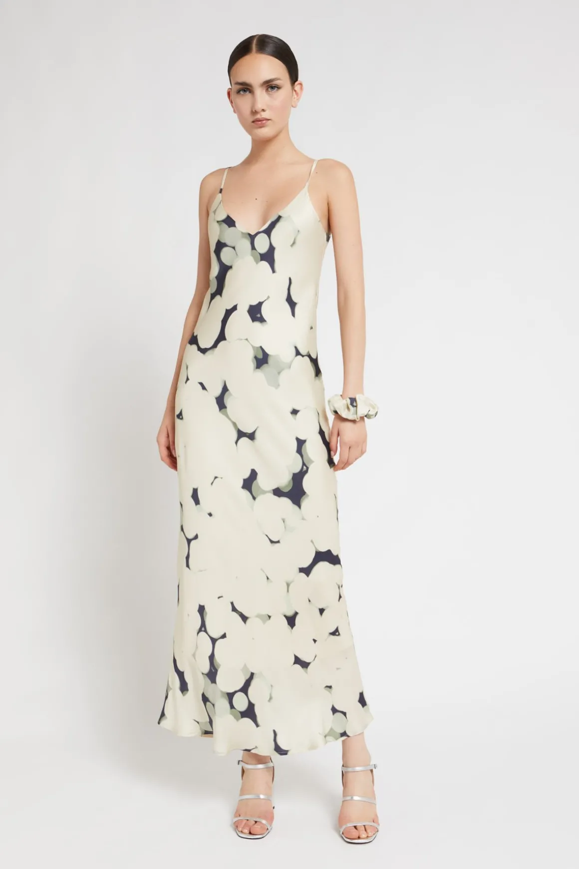 Robe longue en viscose imprimée