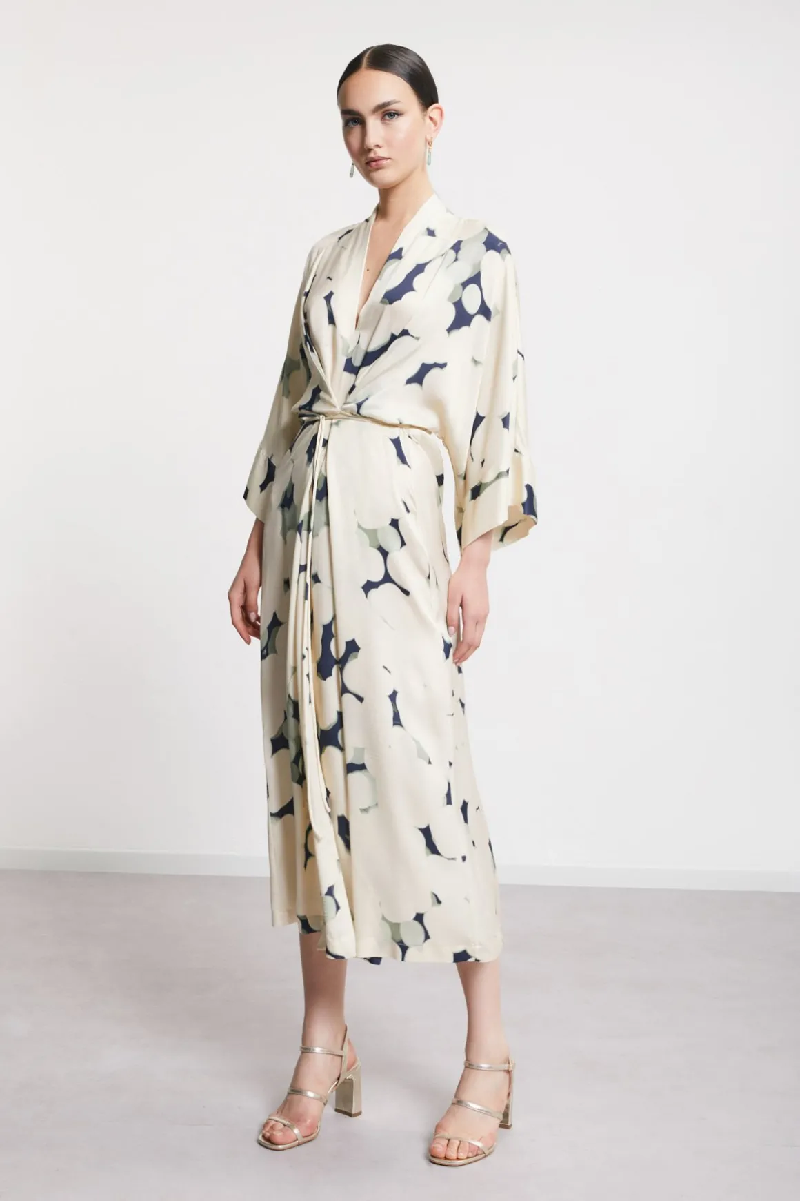 Robe longue en viscose imprimée