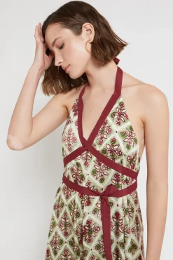 Robe longue en viscose imprimée