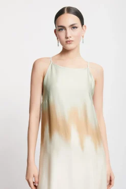 Robe longue en viscose imprimée