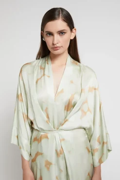 Robe longue en viscose imprimée