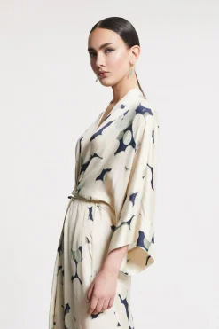Robe longue en viscose imprimée