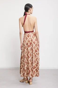 Robe longue en viscose imprimée