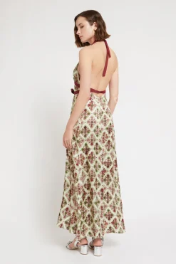 Robe longue en viscose imprimée