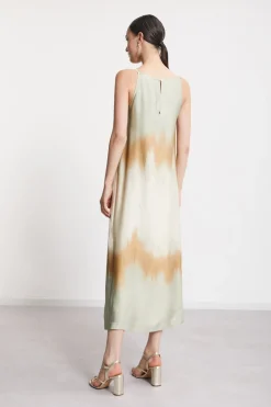 Robe longue en viscose imprimée