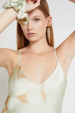 Robe longue en viscose imprimée