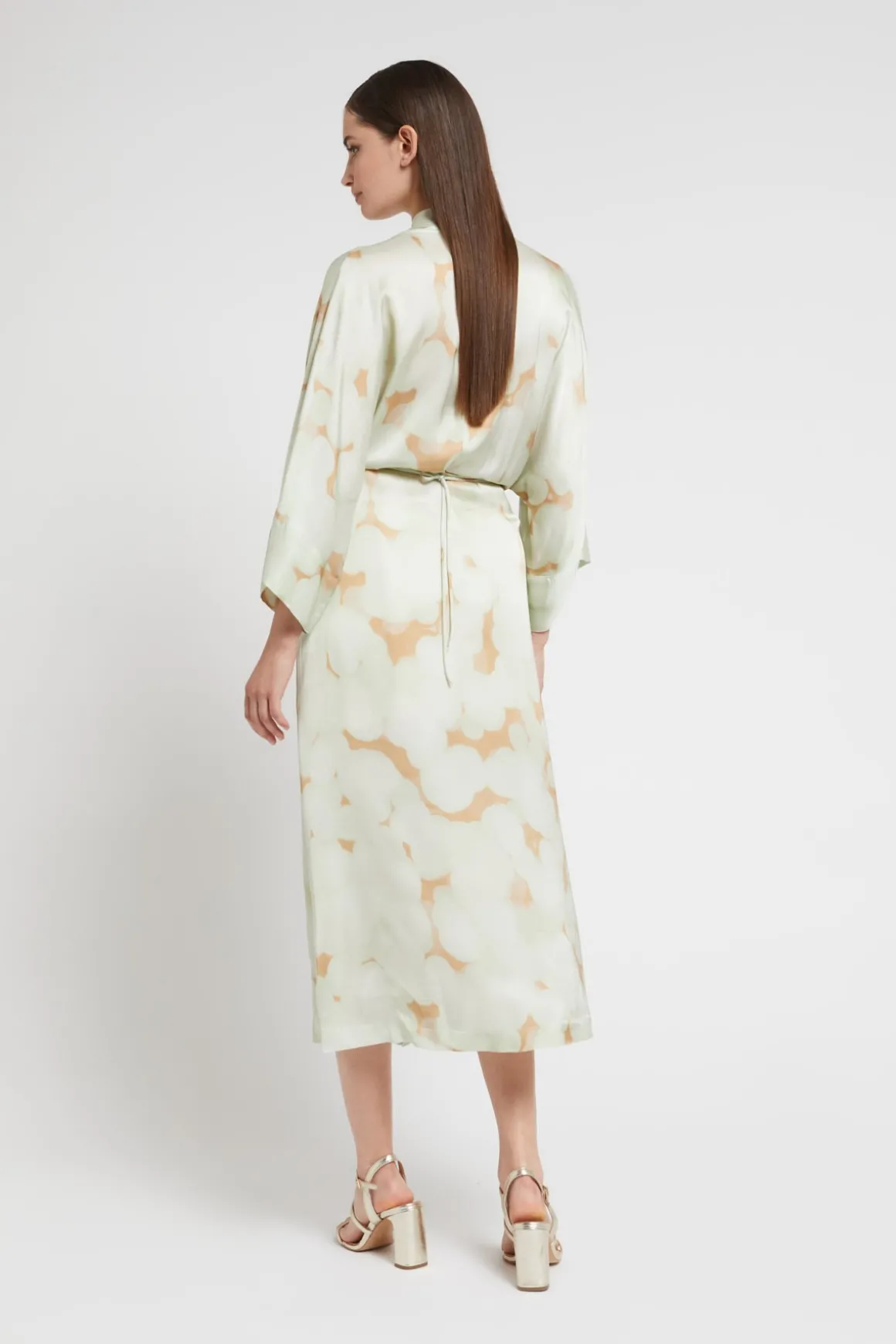 Robe longue en viscose imprimée
