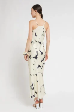 Robe longue en viscose imprimée